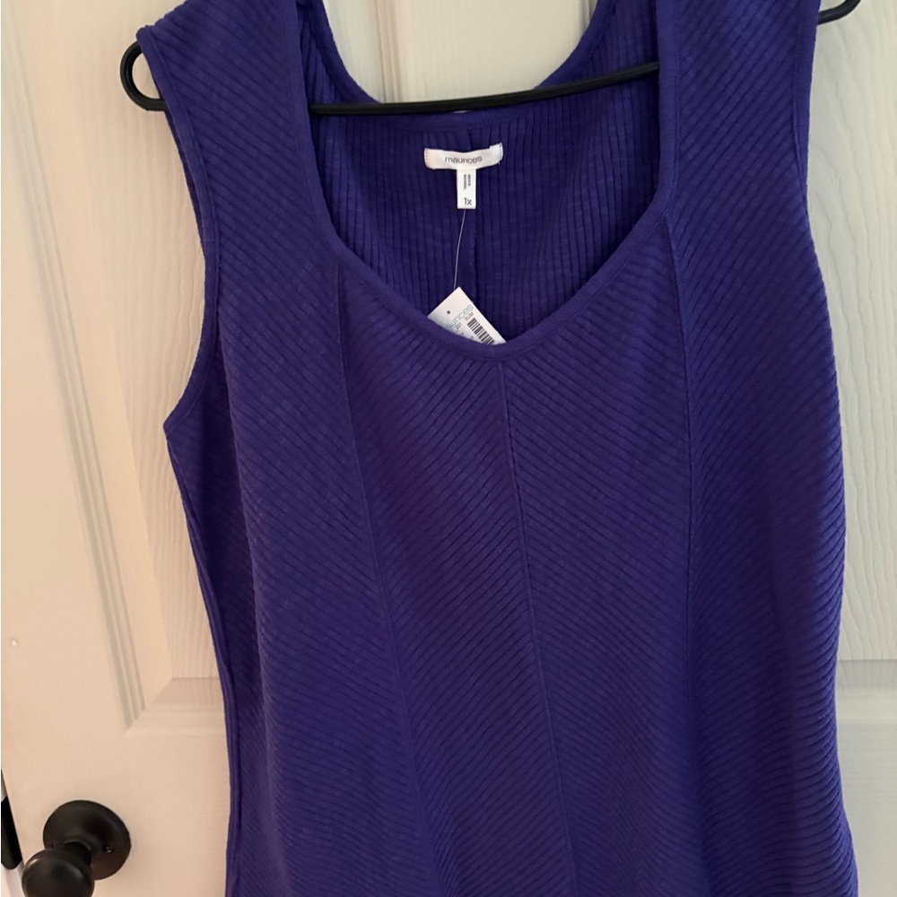 Maurices Purple Ribbed Sleeveless Tank Top